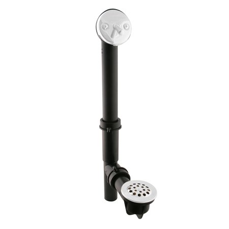 Westbrass Black 1-1/2" Tubular Trip Lever Bath Waste in Powder coated White 592144-50